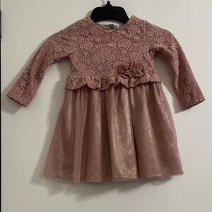 Charming Floral Lace Kids Dress in Dusty Pink Size 3T